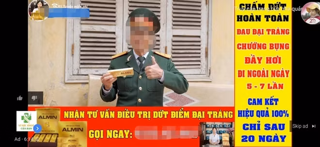 Hình ảnh cắt ghép, quảng cáo thuốc tràn lan trên YouTube thời gian gần đây.