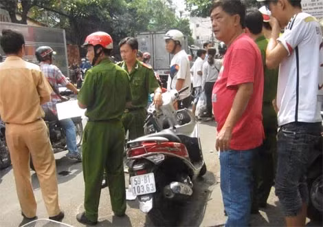 Hiện trường vụ TNGT.
