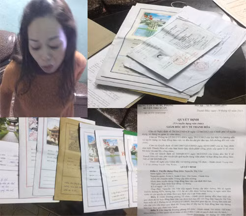 Lê Thị Ninh và số hồ sơ xin việc, quyết định tuyển dụng giả.