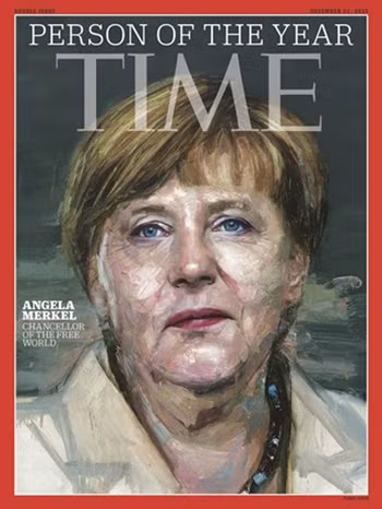 Bìa tạp chí Time trong ngày công bố bà Angela Merkel trở thành nhân vật của năm 2015.