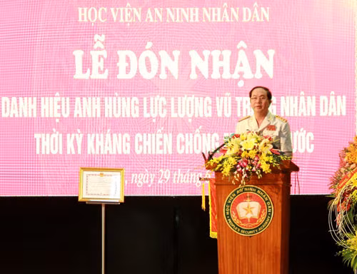 Bộ trưởng Trần Đại Quang phát biểu đáp từ tại buổi lễ.