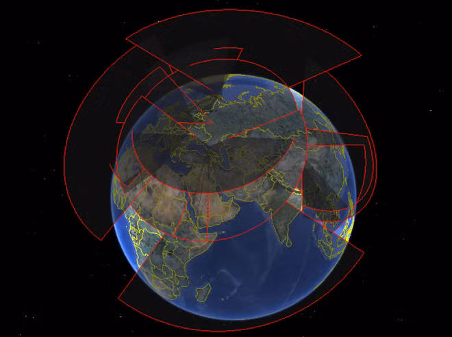 Tầm bao phủ của radar Nga.