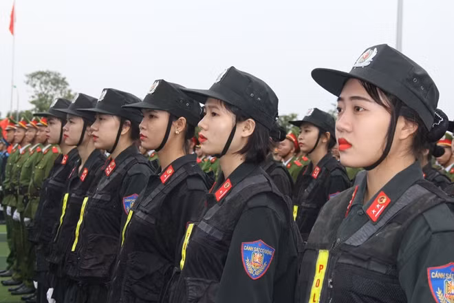 Các học viên Học viện CSND rạng rỡ trong lễ khai giảng