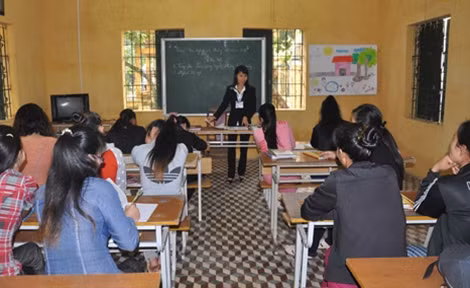 Một buổi học của lớp xóa mù.