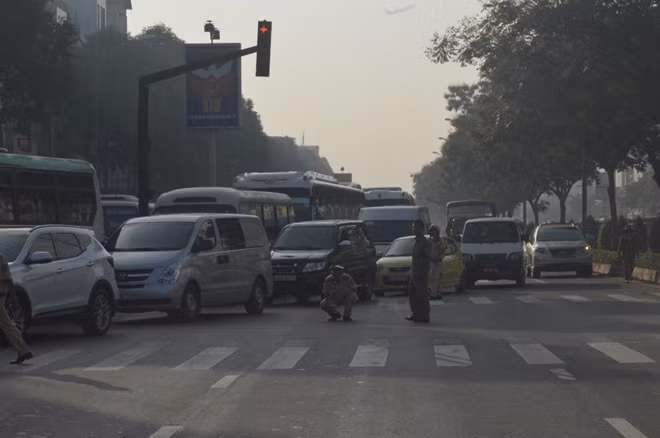 Hiện trường vụ va chạm giao thông