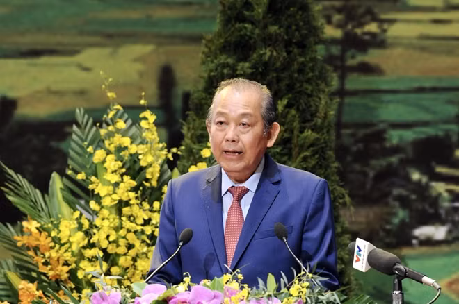 Phó Thủ tướng Thường trực Chính phủ Trương Hòa Bình phát biểu bế mạc đại hội.