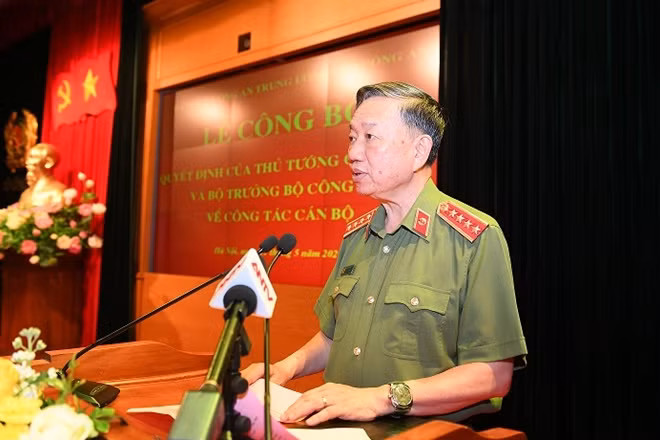 Bộ trưởng Tô Lâm phát biểu tại buổi lễ.
