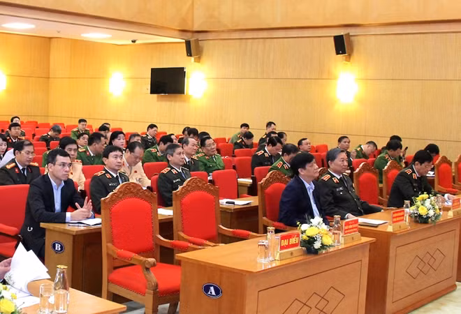 Bộ trưởng Tô Lâm cùng các đại biểu dự hội nghị.
