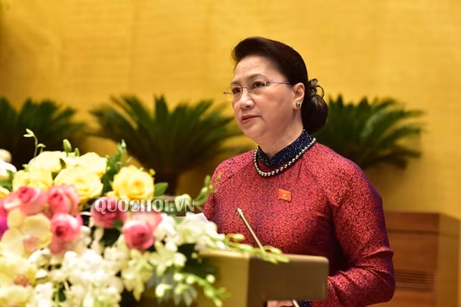 Chủ tịch Quốc hội Nguyễn Thị Kim Ngân phát biểu khai mạc kỳ họp.