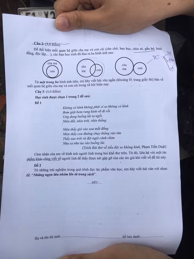 Đề thi Văn 10 của học sinh TP HCM năm nay.