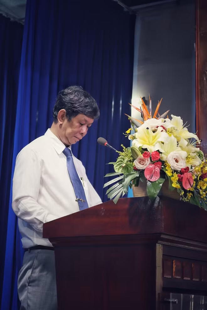 PGSTS Phạm Hoàng Quân phát biểu tại buổi lễ.