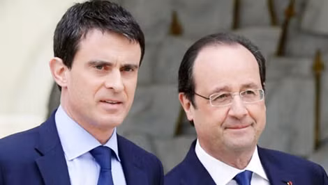 Tổng thống Francois Hollande (bìa phải), Thủ tướng Manuel Valls cùng nội các mới còn rất nhiều việc phải làm để vực dậy uy tín của Chính phủ.