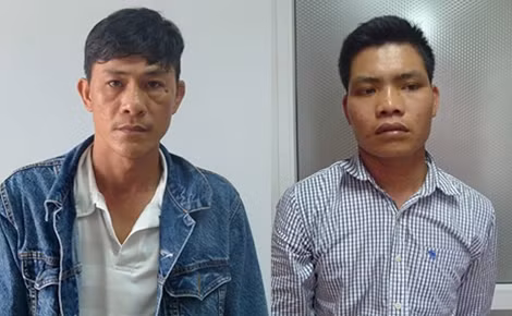 Đối tượng Huy (ảnh trái) và Ba.
