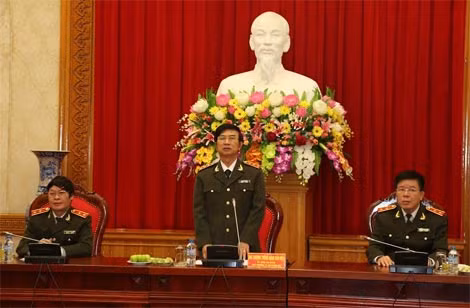Thượng tướng Đặng Văn Hiếu, Ủy viên Trung ương Đảng, Phó Bí thư Đảng ủy Công an Trung ương, Thứ trưởng Thường trực Bộ Công an chủ trì buổi họp báo.