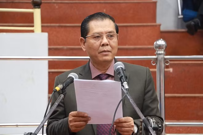 Ông Tô Quang Phán - Chủ tịch Hội Nhà báo thành phố Hà Nội, Trưởng BTC phát biểu tại lễ khai mạc