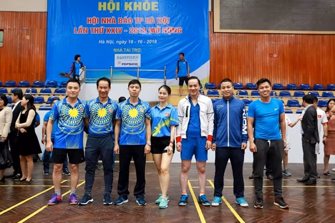 Đội tuyển Báo Công an nhân dân tham gia Hội khỏe Hội Nhà báo TP Hà Nội lần thứ 24 mở rộng 2018.