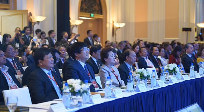 Các đại biểu tham dự hội nghị tại điểm cầu Hà Nội.
