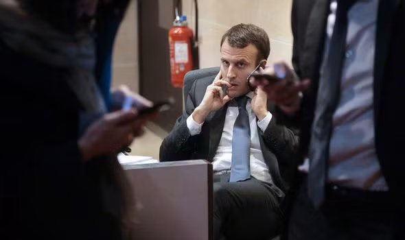 Tổng thống Pháp Emmanuel Macron được cho là một trong những mục tiêu của Pegasus. Ảnh: Express Tổng thống Pháp Emmanuel Macron được cho là một trong những mục tiêu của Pegasus. Ảnh: Express