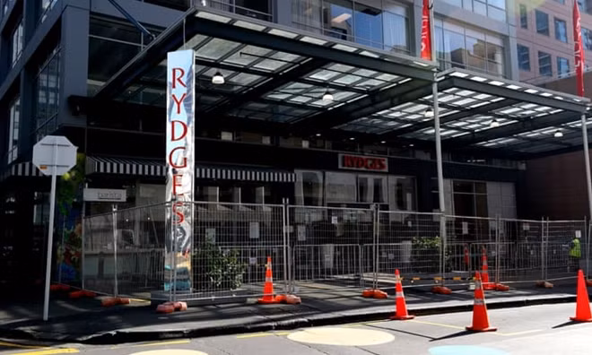Khách sạn Rydges, nơi ca nhiễm COVID-19 mới không liên quan tới ổ dịch hiện tại của New Zealand được phát hiện. Ảnh: TG