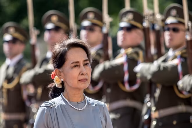 Kết quả chiến thắng của đảng NLD trong cuộc bầu cử 2020 đã bị hủy bỏ. Ảnh: Reuters