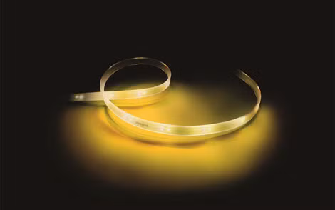 Philips Hue Lightstrips-một sợi dây có thể tạo ra một màn trình diễn ánh sáng đồng bộ với bản nhạc yêu thích của người sử dụng nếu được sử dụng cùng máy tính bảng hay điện thoại thông mình. Ngoài ra phụ kiện số này của Philips có thể biến thành lớp trang trí cho đồ vật trong ngôi nhà của bạn chỉ với một ít băng dính.