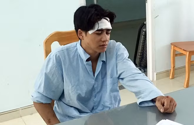 Đối tượng Hoàng Lâm tại cơ quan Công an.