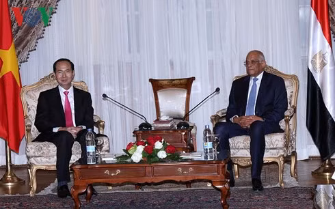 Chủ tịch nước Trần Đại Quang hội kiến Chủ tịch Quốc hội Ai Cập Abdel Ali Aal