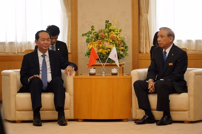 Chủ tịch nước Trần Đại Quang tiếp Thống đốc Masaaki Osawa