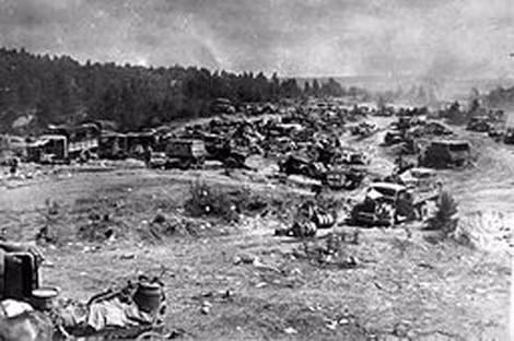 Các loại quân xa của quân đội Đức Quốc xã bỏ lại trên chiến trường Minsk, 28-6-1944.