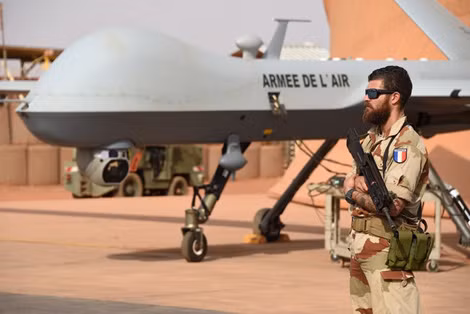 Chiếc drone Reaper tại căn cứ không quân Pháp ở Niamey, năm 2016.