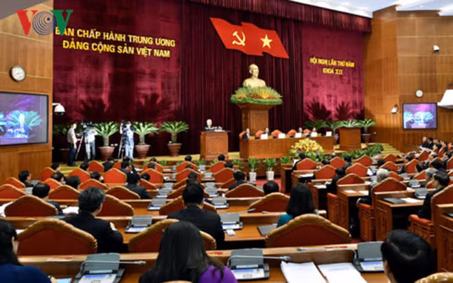 Toàn cảnh phiên khai mạc Hội nghị Trung ương 5 khóa XII. Ảnh: VOV.