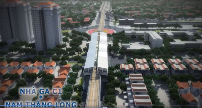 Phối cảnh nhà ga C1 tuyến đường sắt đô thị số 2.