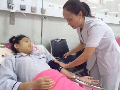 Chị V.T.L. tại Viện tim TP. HCM.