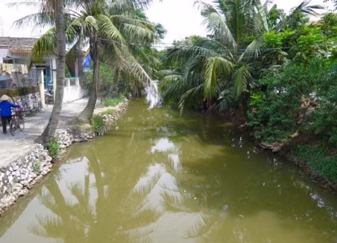 Khu vực con mương xảy ra tai nạn.