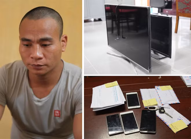 Giáp Hải Nam và tang vật. Giáp Hải Nam và tang vật.