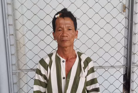 Đối tượng Thắng tại Cơ quan điều tra.