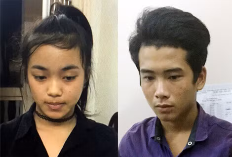 Nhi và Tài tại Cơ quan điều tra.