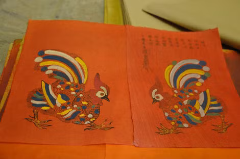 "Thần kê" - một trong số các mẫu tranh được phục hồi từ dự án hồi sinh tranh Kim Hoàng.