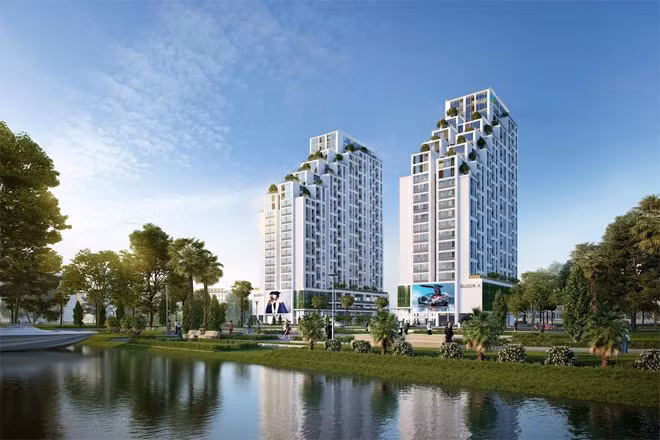 Phối cảnh tổng thể Khu căn hộ cao cấp LuxGarden ở quận 7, TP Hồ Chí Minh.