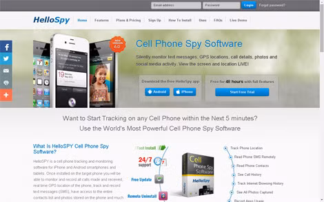 Trang web của HelloSpy.