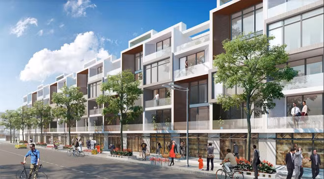 Khu nhà phố thương mại sầm uất, trái tim của FLC Luxcity Quy Nhơn.