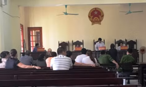 Phiên tòa xét xử Nguyễn Gia Th. và đồng phạm.