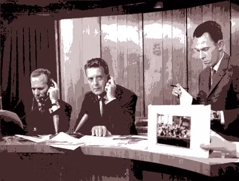 Đài truyền hình NBC đưa tin về vụ ám sát Tổng thống Kennedy. Ảnh: Los Angeles Times
