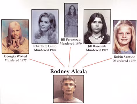 Rodney Alcala và 5 trong số những nạn nhân của hắn.