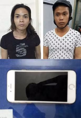 Tài, Toàn cùng tang vật tại trụ sở công an.