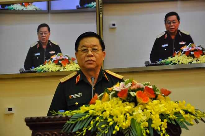 Trung tướng Nguyễn Trọng Nghĩa phát biểu tại buổi lễ