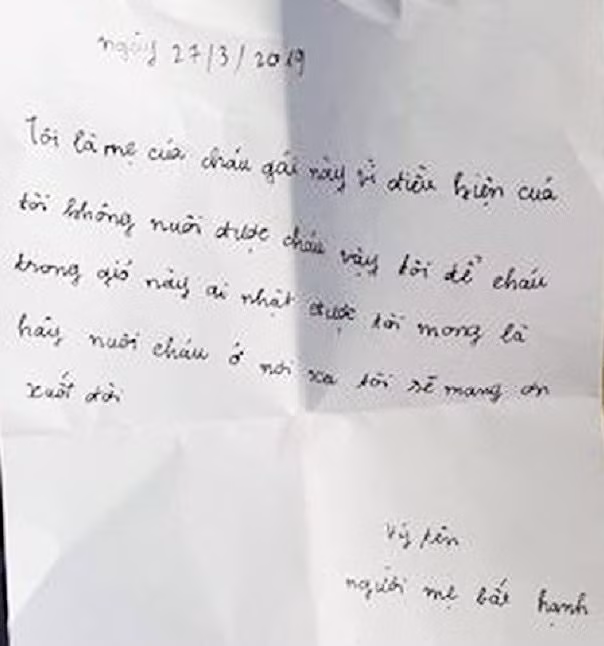 Bức thư người mẹ viết để lại