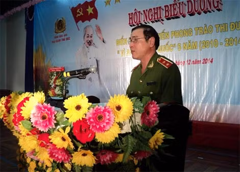 Trung tướng Nguyễn Văn Ninh, Phó Tổng cục trưởng Tổng cục Cảnh sát THAHS và HTTP phát biểu tại Hội nghị.