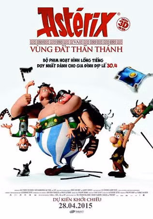 Poster quảng cáo phim “Asterix và vùng đất thần thánh”. Poster quảng cáo phim “Asterix và vùng đất thần thánh”.