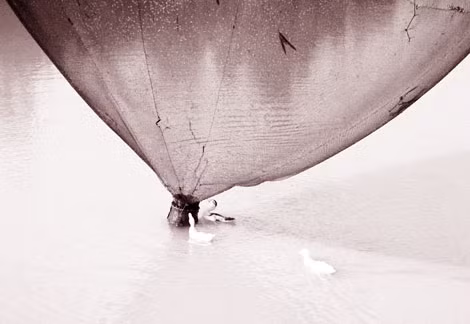Tác phẩm “Ao làng'' - 1998. Ảnh: Hữu Bảo.